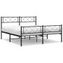 Estructura de cama cabecero y estribo metal negro 140x190 cm de vidaXL, Camas y somieres - Ref: Foro24-372295, Precio: 93,53 ...