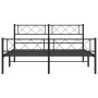 Estructura de cama cabecero y estribo metal negro 140x190 cm de vidaXL, Camas y somieres - Ref: Foro24-372295, Precio: 93,53 ...