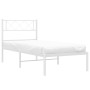 Estructura de cama de metal con cabecero blanco 90x200 cm de vidaXL, Camas y somieres - Ref: Foro24-372319, Precio: 58,72 €, ...
