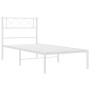 Estructura de cama de metal con cabecero blanco 90x200 cm de vidaXL, Camas y somieres - Ref: Foro24-372319, Precio: 58,72 €, ...