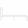 Estructura de cama de metal con cabecero blanco 90x200 cm de vidaXL, Camas y somieres - Ref: Foro24-372319, Precio: 58,72 €, ...
