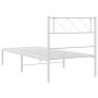 Estructura de cama de metal con cabecero blanco 90x200 cm de vidaXL, Camas y somieres - Ref: Foro24-372319, Precio: 58,72 €, ...