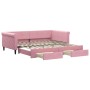 Sofá cama nido con cajones terciopelo rosa 100x200 cm de , Camas y somieres - Ref: Foro24-3197829, Precio: 305,31 €, Descuent...