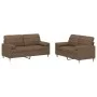 Juego de sofás con cojines 2 piezas tela marrón de , Sofás - Ref: Foro24-3201293, Precio: 412,28 €, Descuento: %