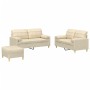 Juego de sofás con cojines 3 piezas tela crema de , Sofás - Ref: Foro24-3201300, Precio: 448,33 €, Descuento: %