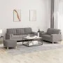 Juego de sofás con cojines 3 piezas tela gris taupe de , Sofás - Ref: Foro24-3201337, Precio: 533,80 €, Descuento: %
