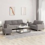 Juego de sofás con cojines 3 piezas tela gris taupe de , Sofás - Ref: Foro24-3201337, Precio: 542,21 €, Descuento: %