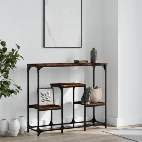 Mesa consola madera de ingeniería roble ahumado 89,5x28x76 cm de , Mesas auxiliares - Ref: Foro24-833385, Precio: 51,99 €, De...
