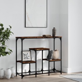 Mesa consola madera de ingeniería roble ahumado 89,5x28x76 cm de , Mesas auxiliares - Ref: Foro24-833385, Precio: 52,65 €, De...