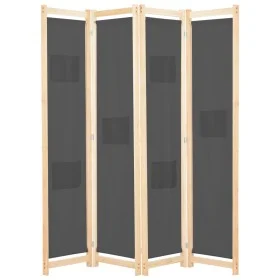 4-panel gray fabric divider screen 160x170x4 cm by , Room dividers - Ref: Foro24-248176, Price: 62,33 €, Discount: %