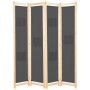 Biombo divisor de 4 paneles de tela gris 160x170x4 cm de , Divisores de ambientes - Ref: Foro24-248176, Precio: 63,98 €, Desc...