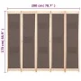 Biombo divisor de 5 paneles de tela marrón 200x170x4 cm de , Divisores de ambientes - Ref: Foro24-248181, Precio: 76,59 €, De...