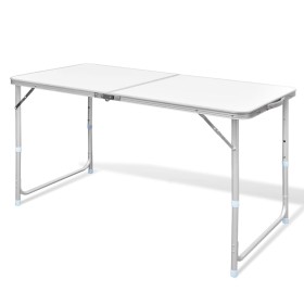 Mesa de camping plegable ajustable 120x60 cm de vidaXL, Mobiliario de camping - Ref: Foro24-41325, Precio: 51,68 €, Descuento: %