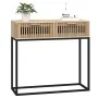 Mesa consola hierro y madera contrachapada 80x30x75 cm de , Mesas auxiliares - Ref: Foro24-352105, Precio: 84,89 €, Descuento: %
