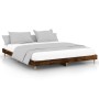 Estructura de cama madera de ingeniería roble ahumado 160x200cm de , Camas y somieres - Ref: Foro24-832026, Precio: 121,38 €,...