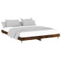 Estructura de cama madera de ingeniería roble ahumado 160x200cm de , Camas y somieres - Ref: Foro24-832026, Precio: 121,38 €,...