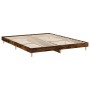 Estructura de cama madera de ingeniería roble ahumado 160x200cm de , Camas y somieres - Ref: Foro24-832026, Precio: 121,38 €,...