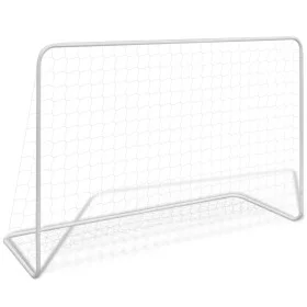 Soccer goal with white steel net 182x61x122 cm by vidaXL, soccer goals - Ref: Foro24-90684, Price: 39,69 €, Discount: %