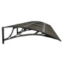 Marquesina de puerta policarbonato negro 400x75 cm de , Toldos - Ref: Foro24-153599, Precio: 103,49 €, Descuento: %