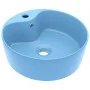Luxuriöses Waschbecken mit Überlauf aus matt-hellblauer Keramik, 36 x 13 cm von , Sinkt - Ref: Foro24-147033, Preis: 59,71 €,...