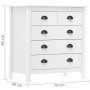 Mesita de noche Hill madera maciza de pino blanco 79x40x80 cm de vidaXL, Aparadores - Ref: Foro24-288916, Precio: 165,26 €, D...