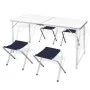Mesa de camping plegable ajustable con 4 taburetes 120x60 cm de vidaXL, Mobiliario de camping - Ref: Foro24-41328, Precio: 58...