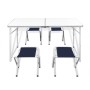 Mesa de camping plegable ajustable con 4 taburetes 120x60 cm de vidaXL, Mobiliario de camping - Ref: Foro24-41328, Precio: 65...