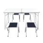 Mesa de camping plegable ajustable con 4 taburetes 120x60 cm de vidaXL, Mobiliario de camping - Ref: Foro24-41328, Precio: 58...