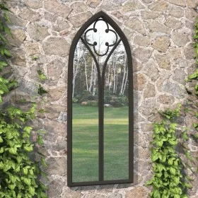 Black iron garden mirror for outdoors 100x45 cm by , Mirrors - Ref: Foro24-318350, Price: 119,71 €, Discount: %