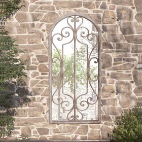 Espejo de jardín hierro color arena para uso exterior 100x45 cm de , Espejos - Ref: Foro24-318373, Precio: 176,28 €, Descuent...
