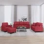 Sofa set with cushions 4 pieces red synthetic leather by , Sofas - Ref: Foro24-3201356, Price: 690,46 €, Discount: %