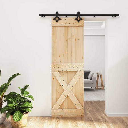 Puerta corredera con herrajes madera maciza de pino 70x210 cm en Puertas | Comprar online en Foru.es