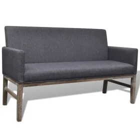 Banco con cojín acolchado madera de caucho tela gris oscuro de vidaXL, Sofás - Ref: Foro24-241664, Precio: 220,83 €, Descuent...