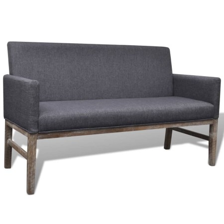 Banco con cojín acolchado madera de caucho tela gris oscuro de vidaXL, Sofás - Ref: Foro24-241664, Precio: 235,78 €, Descuent...