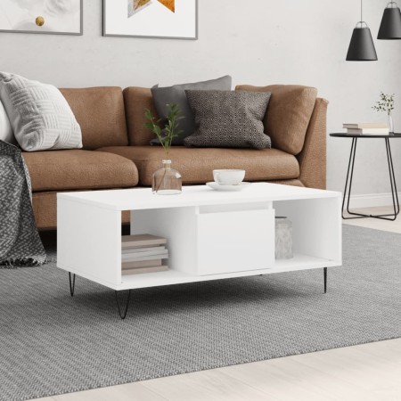 Mesa de centro madera contrachapada blanco 90x50x36,5 cm de , Mesas de centro - Ref: Foro24-830588, Precio: 63,20 €, Descuent...