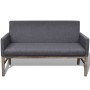 Banco con cojín acolchado madera de caucho tela gris oscuro de vidaXL, Sofás - Ref: Foro24-241664, Precio: 235,78 €, Descuent...