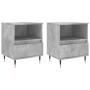 Mesitas noche 2 uds madera ingeniería gris hormigón 40x35x50 cm de , Mesitas de noche - Ref: Foro24-830613, Precio: 71,11 €, ...