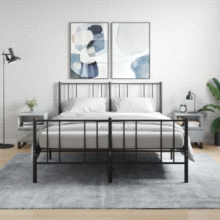 Mesitas noche 2 uds madera ingeniería gris hormigón 40x35x50 cm de , Mesitas de noche - Ref: Foro24-830645, Precio: 77,96 €, ...