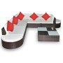 Set muebles de jardín 8 piezas y cojines ratán sintético marrón de vidaXL, Conjuntos de jardín - Ref: Foro24-41266, Precio: 8...