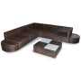 Set muebles de jardín 8 piezas y cojines ratán sintético marrón de vidaXL, Conjuntos de jardín - Ref: Foro24-41266, Precio: 8...