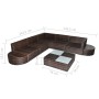 Set muebles de jardín 8 piezas y cojines ratán sintético marrón de vidaXL, Conjuntos de jardín - Ref: Foro24-41266, Precio: 8...