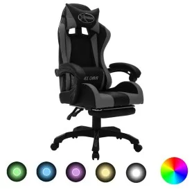 Silla gaming con luces LED RGB cuero sintético gris y negro de , Sillas de oficina - Ref: Foro24-288010, Precio: 229,72 €, De...
