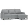 3-Sitzer-Sofa mit Hocker aus hellgrauem Stoff, 180 cm von , Sofas - Ref: Foro24-3201037, Preis: 307,52 €, Rabatt: %