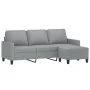 3-Sitzer-Sofa mit Hocker aus hellgrauem Stoff, 180 cm von , Sofas - Ref: Foro24-3201037, Preis: 307,52 €, Rabatt: %