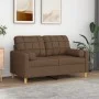 Sofá de 2 plazas con cojines tela marrón 120 cm de , Sofás - Ref: Foro24-3200777, Precio: 212,69 €, Descuento: %