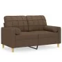 Sofá de 2 plazas con cojines tela marrón 120 cm de , Sofás - Ref: Foro24-3200777, Precio: 212,69 €, Descuento: %