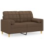 Sofá de 2 plazas con cojines tela marrón 120 cm de , Sofás - Ref: Foro24-3200777, Precio: 216,00 €, Descuento: %