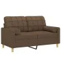 Sofá de 2 plazas con cojines tela marrón 120 cm de , Sofás - Ref: Foro24-3200777, Precio: 212,69 €, Descuento: %