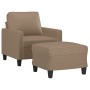 Sillón con taburete cuero sintético color capuchino 60 cm de , Sofás - Ref: Foro24-3201023, Precio: 198,54 €, Descuento: %