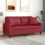 Sofá de 2 plazas con cojines cuero sintético rojo tinto 140 cm de , Sofás - Ref: Foro24-3200806, Precio: 268,28 €, Descuento: %
